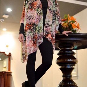 Look Wrap Shawl Butterfly Sleeve multi color One size